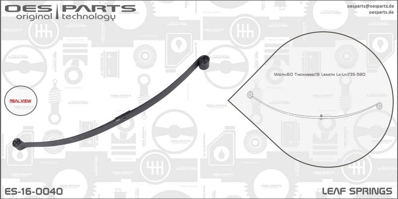 OES PARTS Рессорный лист ES-16-0040